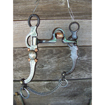 Bit - Antique Brown High Port with Roller and Silver Trim