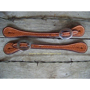 Spur Straps - Straight Basket Weave Tooling (Mens - Natural)
