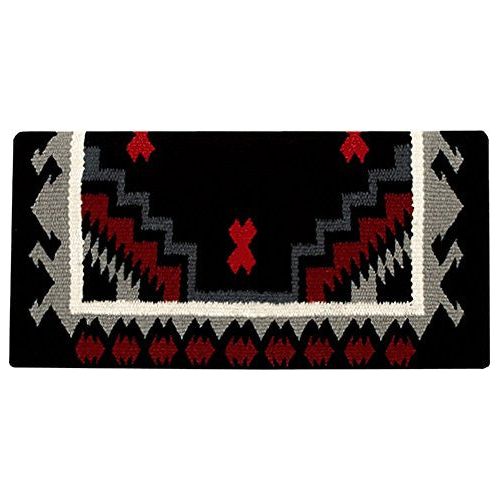 Haymaker Show Blanket - 38x34 (Black Base/Red and Gray Accents) by Mayatex