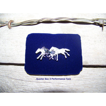 Stock Pin - Three Horse Platinum Plate