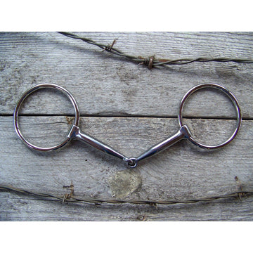 Bit - Polished SI Snaffle, Copper Inlay, SS Rings