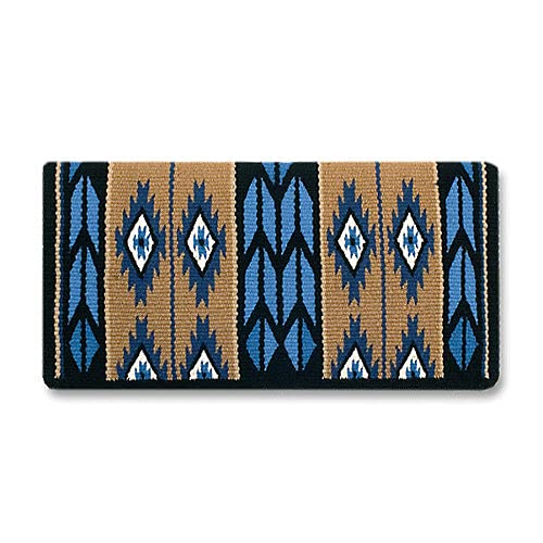 Flying Eagle Show Blanket - 38x34 (Black Base/Blue and Fawn Accents) by Mayatex