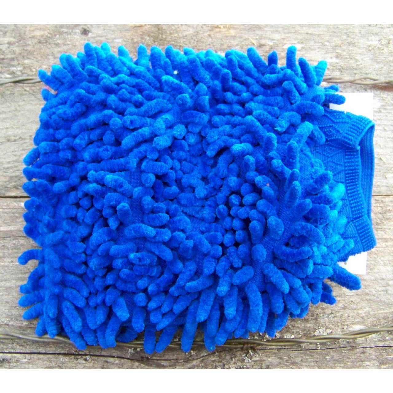 Wash Mitt - Lined Chenille Wash/Applicator Mitt (Blue)
