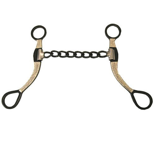 Bit - Black Antique Finish, Silver Engraving, Chain