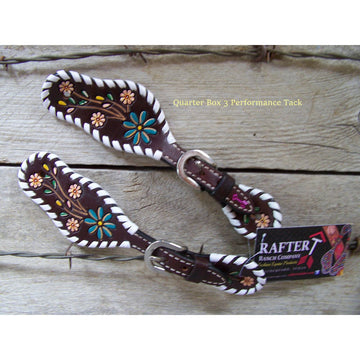 Spur Straps - Painted Floral Vine (Youth) by Rafter T Ranch Company