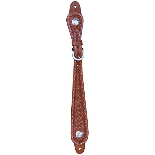 Spur Straps - Basketweave with Engraved Conchoes