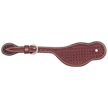 Spur Straps - Cowboy Tack Buckaroo Spider Stamp (Youth - Rosewood)