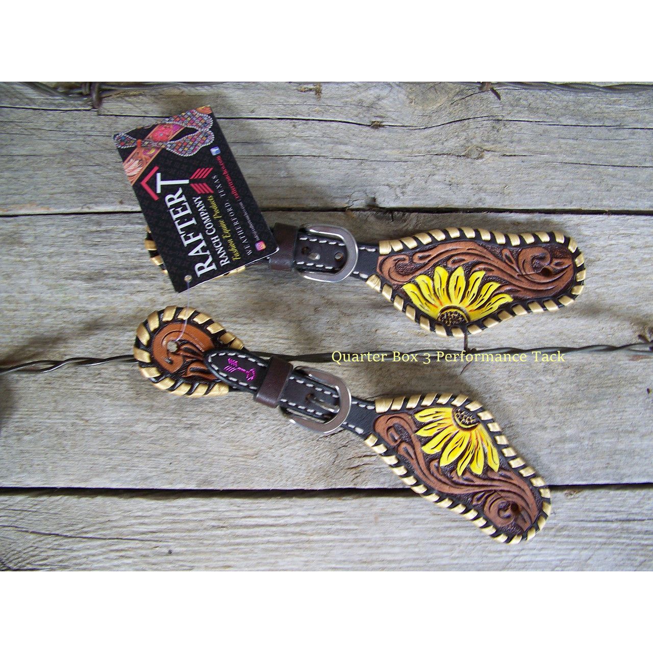 Spur Straps - Painted Sunflower (Youth) by Rafter T Ranch Company