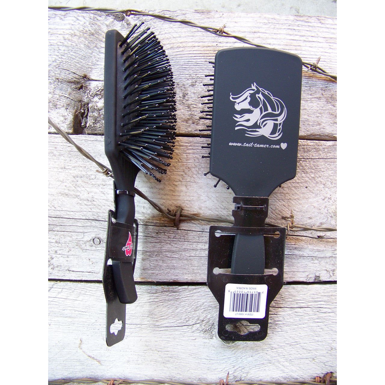 Long Tooth Grooming Brush - Black