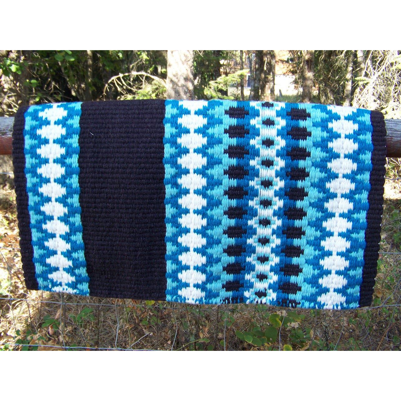 Custom Santa Cruz Show Blanket - 38x34 (Coffee Base/Turquoise and Cream)