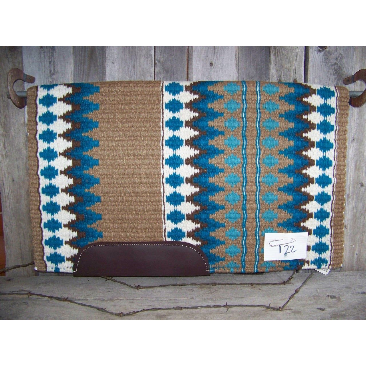 Custom Limited Edition Show Blanket - 40x34 (Indian Tan Base/Aqua Accents)