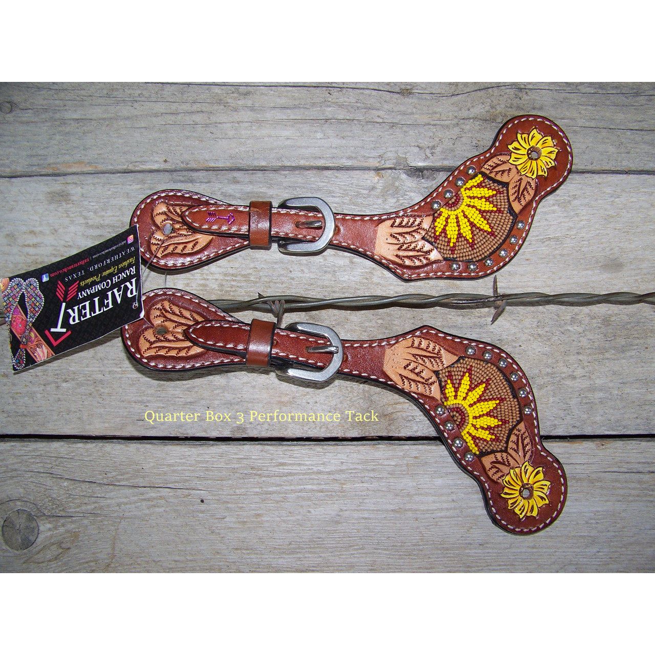 Spur Straps - Beaded Sunflower (Ladies) by Rafter T Ranch Company