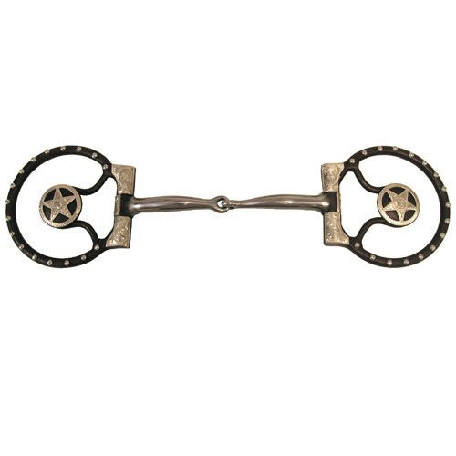 Bit - Antique Star Concho D-Ring Snaffle